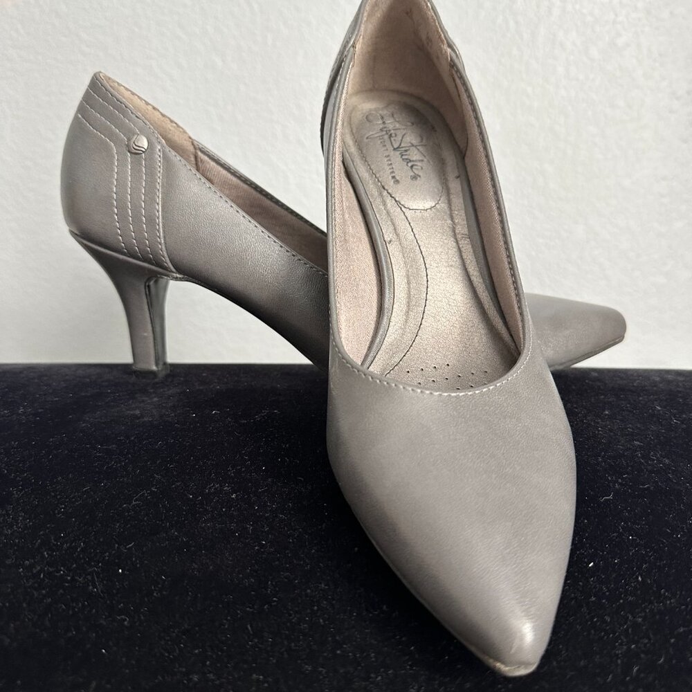 LifeStride Soft System Grey Heels Women’s 8.5 Comfort 2.5–3” Lightly Used